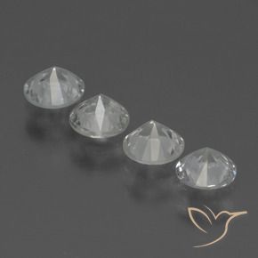 Gemas de Zafiro Blanco claro natural de 1.41 ct, Redondo, VS