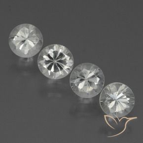 Gemas de Zafiro Blanco claro natural de 1.63 ct, Redondo, VVS-VS