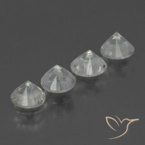 Gemas de Zafiro Blanco claro natural de 1.63 ct, Redondo, VVS-VS