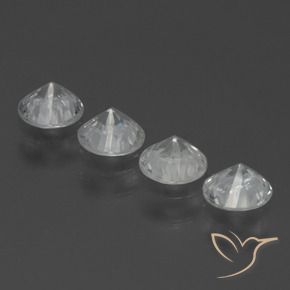 Gemas de Zafiro Blanco claro natural de 1.37 ct, Redondo, VS