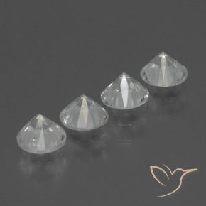 Gemas de Zafiro Blanco claro natural de 1.52 ct, Redondo, VVS-VS