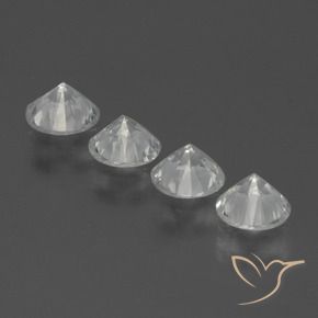 Gemas de Zafiro Blanco claro natural de 1.35 ct, Redondo, VS