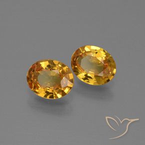 Gemas de Zafiro Naranja dorado intenso natural de 1.22 ct, Ovalada, VS