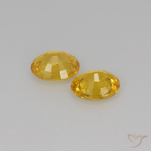 Gemas de Zafiro Dorado natural de 1.38 ct, Ovalada, VS