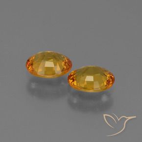 Gemas de Zafiro Dorado-naranja medio natural de 1.32 ct, Ovalada, VS