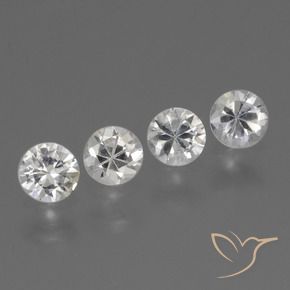 Gemas de Zafiro Blanco claro natural de 1.30 ct, Redondo, VS