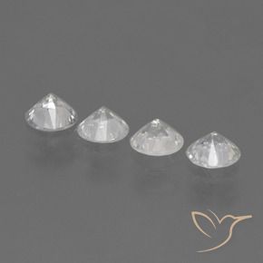 Gemas de Zafiro Blanco claro natural de 1.30 ct, Redondo, VS