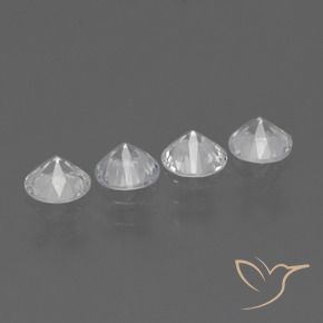 Gemas de Zafiro Blanco claro natural de 1.45 ct, Redondo, VS