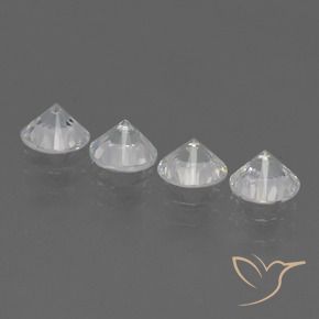 Gemas de Zafiro Blanco claro natural de 1.53 ct, Redondo, VVS-VS