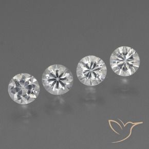 Gemas de Zafiro Blanco claro natural de 1.33 ct, Redondo, VS