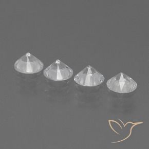 Gemas de Zafiro Blanco claro natural de 1.33 ct, Redondo, VS