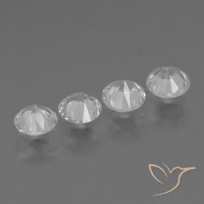 Gemas de Zafiro Blanco claro natural de 1.51 ct, Redondo, VS