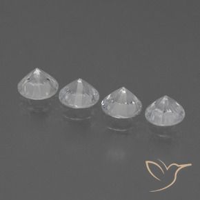 Gemas de Zafiro Blanco claro natural de 1.54 ct, Redondo, VS