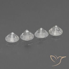 Gemas de Zafiro Blanco cálido natural de 1.53 ct, Redondo, VS