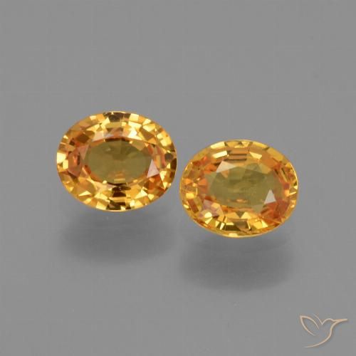 1.54ctw Natural Dorado naranja intenso Zafiro, Ovalada, VS