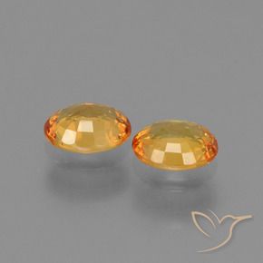 Gemas de Zafiro Dorado naranja intenso natural de 1.54 ct, Ovalada, VS
