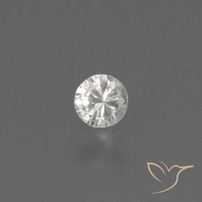 Zafiro Blanco natural de 0.37 ct, Redondo, VS