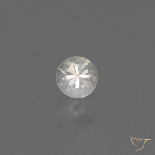 0.40ct Natural Blanco Zafiro, Redondo, VVS-VS