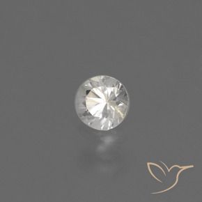 Zafiro Blanco natural de 0.40 ct, Redondo, VVS-VS
