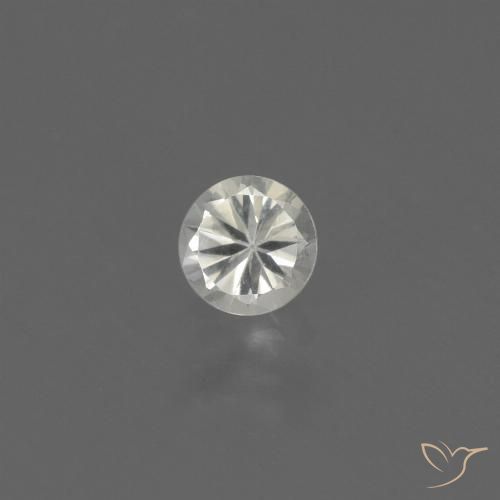 0.40ct Natural Blanco cálido Zafiro, Redondo, VVS-VS
