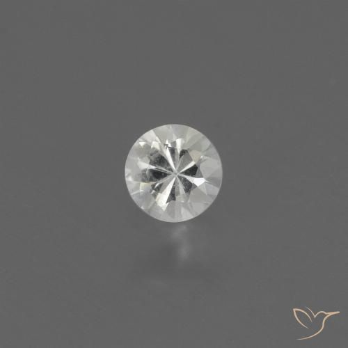 0.35ct Natural Blanco Zafiro, Redondo, VS