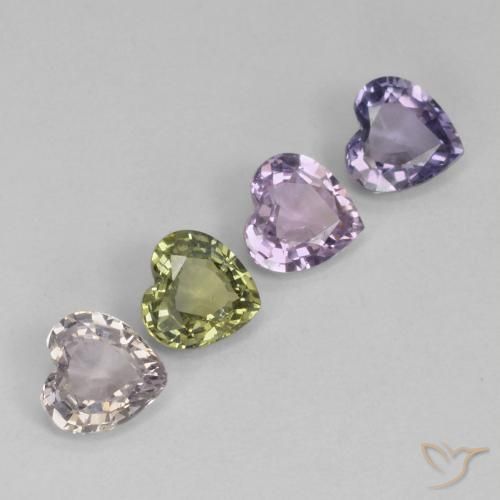 Gemas de Zafiro Multicolor natural de 2.93 ct, Corazón, VVS-VS