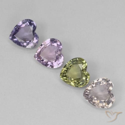 Gemas de Zafiro Multicolor natural de 2.93 ct, Corazón, VVS-VS