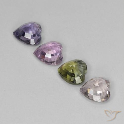 Gemas de Zafiro Multicolor natural de 2.93 ct, Corazón, VVS-VS