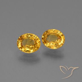 Gemas de Zafiro Naranja dorado intenso natural de 1.44 ct, Ovalada, VS