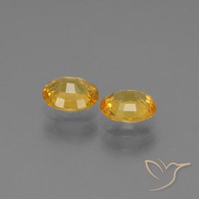Gemas de Zafiro Naranja dorado intenso natural de 1.44 ct, Ovalada, VS