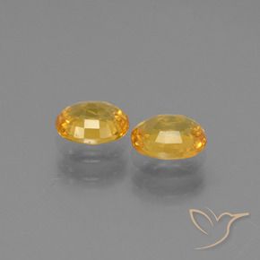 Gemas de Zafiro Naranja dorado intenso natural de 1.58 ct, Ovalada, VS