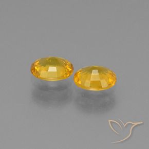 Gemas de Zafiro Dorado oscuro natural de 1.44 ct, Ovalada, VS