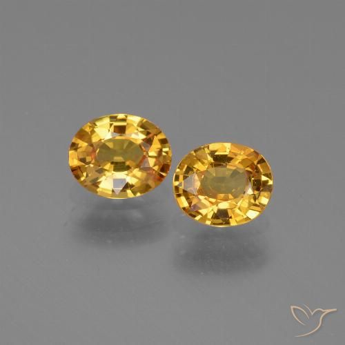 1.42ctw Natural Dorado naranja Zafiro, Ovalada, VS