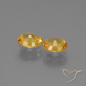 Gemas de Zafiro Dorado naranja natural de 1.42 ct, Ovalada, VS