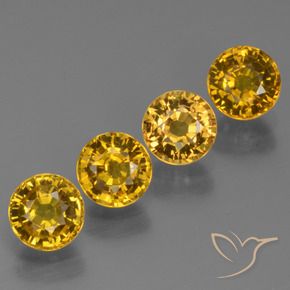 Gemas de Zafiro Amarillo púrpura natural de 3.03 ct, Redondo, VS