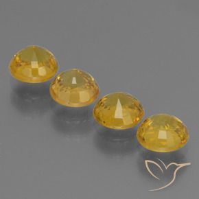 Gemas de Zafiro Amarillo púrpura natural de 3.03 ct, Redondo, VS