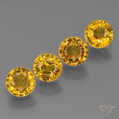 Gemas de Zafiro Amarillo miel natural de 2.37 ct, Redondo, VS