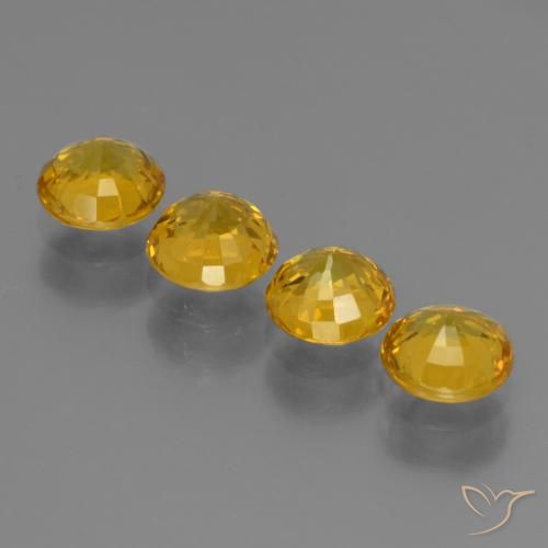 Gemas de Zafiro Amarillo miel natural de 2.37 ct, Redondo, VS
