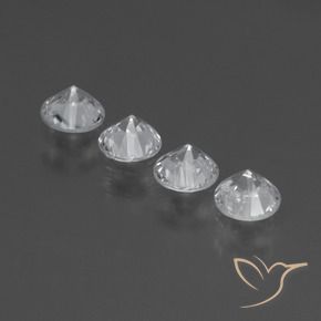 Gemas de Zafiro Blanco natural de 1.36 ct, Redondo, VVS-VS