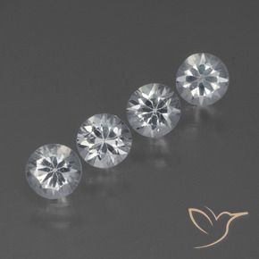 Gemas de Zafiro Blanco claro natural de 1.37 ct, Redondo, VVS-VS