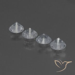 Gemas de Zafiro Blanco claro natural de 1.37 ct, Redondo, VVS-VS