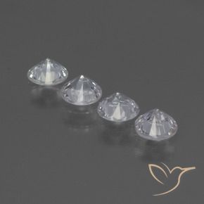 Gemas de Zafiro Blanco claro natural de 1.27 ct, Redondo, VS