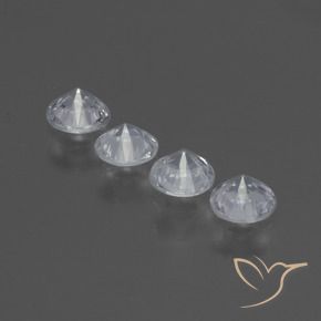 Gemas de Zafiro Blanco claro natural de 1.31 ct, Redondo, VS