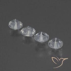 Gemas de Zafiro Blanco claro natural de 1.35 ct, Redondo, VS