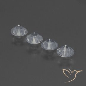 Gemas de Zafiro Blanco claro natural de 1.27 ct, Redondo, VS