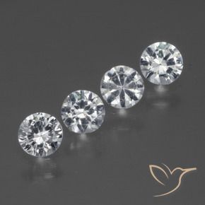 Gemas de Zafiro Blanco claro natural de 1.44 ct, Redondo, VS