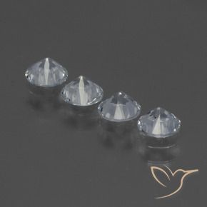 Gemas de Zafiro Blanco claro natural de 1.44 ct, Redondo, VS