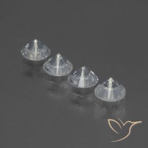 Gemas de Zafiro Blanco claro natural de 1.39 ct, Redondo, VVS-VS
