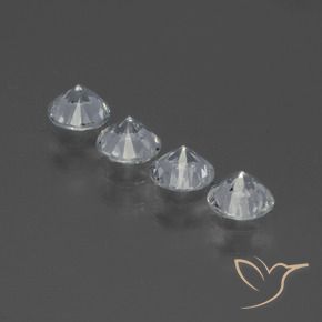 Gemas de Zafiro Blanco claro natural de 1.33 ct, Redondo, VS