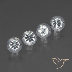Gemas de Zafiro Blanco claro natural de 1.56 ct, Redondo, VVS-VS